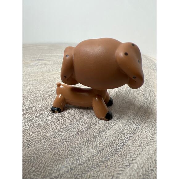 Littlest Pet Shop RARE #081 Monopoly Brown Dachshund Dog Polka Dot Ears *Read - Picture 4 of 5